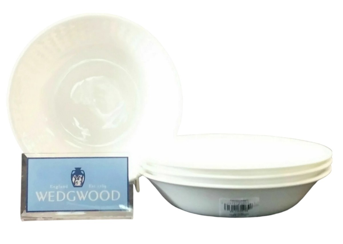 NANTUCKET ホワイトリブボウル 4個セット Set of 4 Wedgwood Nantucket Basket Cereal Bowls 7” for sale