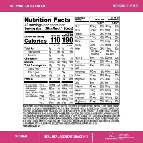 3 Pack SlimFast Meal Replacement Powder Original Strawberries & Cream Shake Mix - Picture 3 of 7