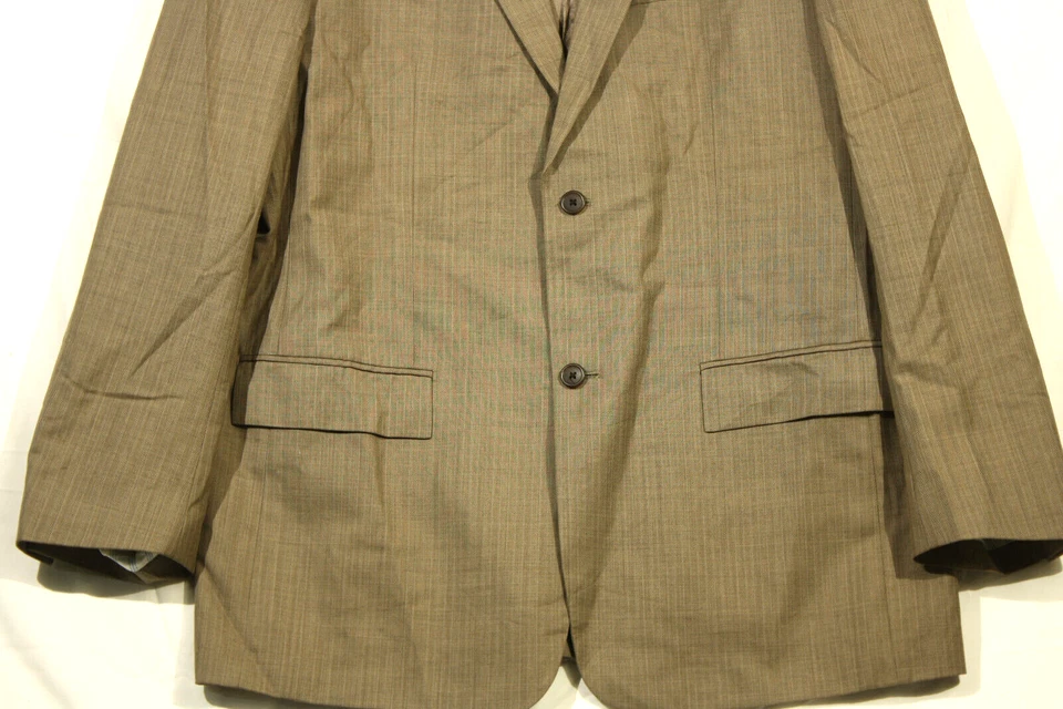 Blazer de espiga para hombre talla 46R marrón grisáceo mezcla de lana Perry Ellis Foto 2 de 4