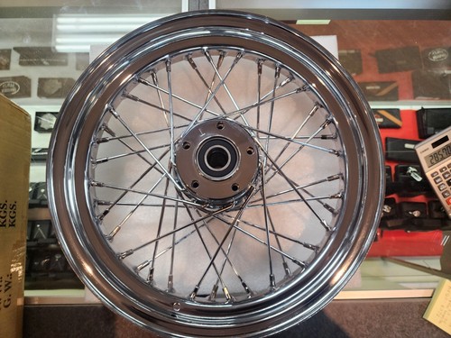 Front Chrome 16x3 40-Spoke Laced Wheel 0203-0534 - Picture 3 of 5