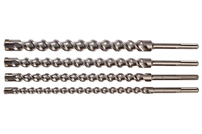 4 Piece Carbide Tipped BIT, Masonry Drill Bit Set, SDS Max