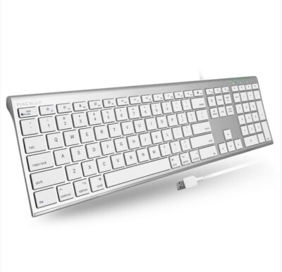 Macally Ultra Slim USB Wired Keyboard for Mac With 4.5 ft USB cable: BRAND NEW 