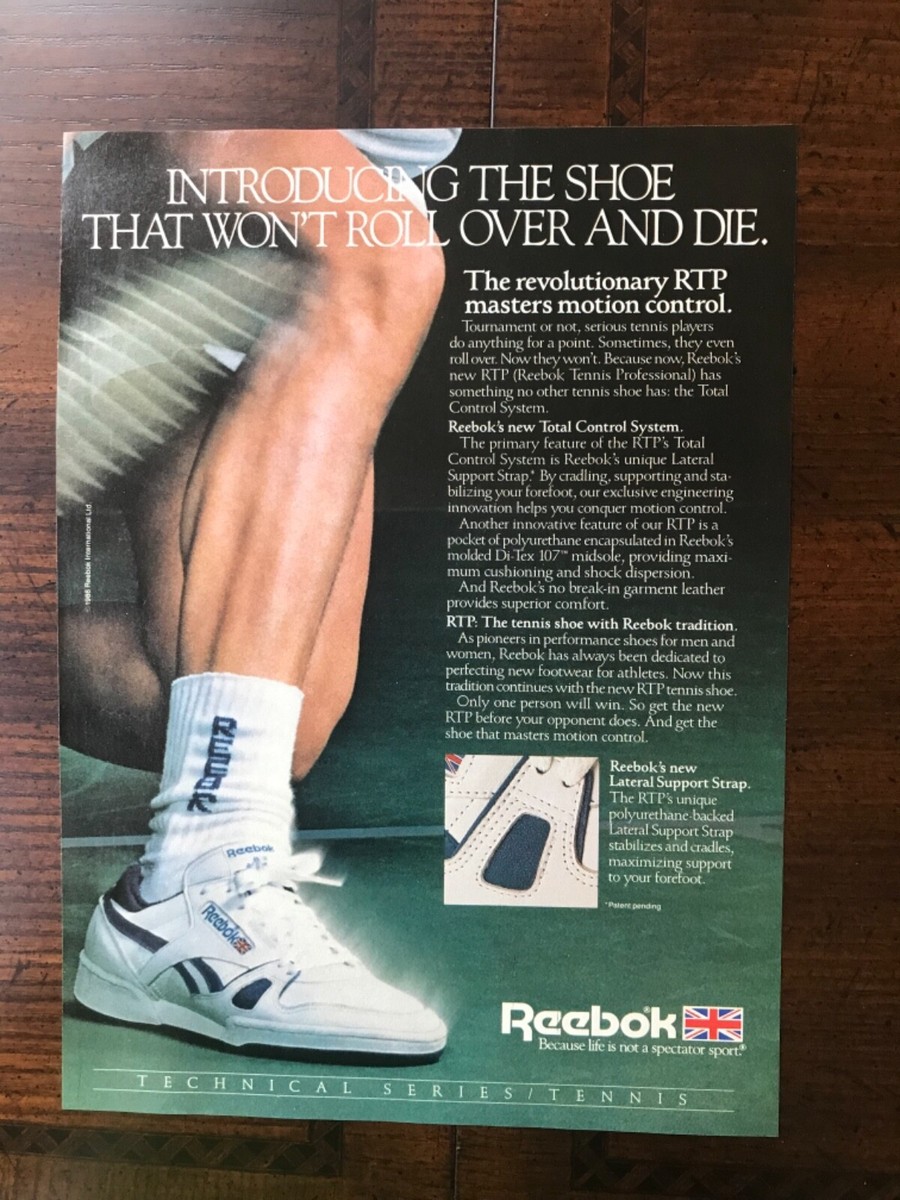 1986 vintage original print ad Reebok Technical Series Tennis Shoe