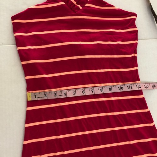 Ted Baker Canna Women Dress Cross Over Neck Pink Striped NO Belt Size 1 = 4 - Picture 12 of 14