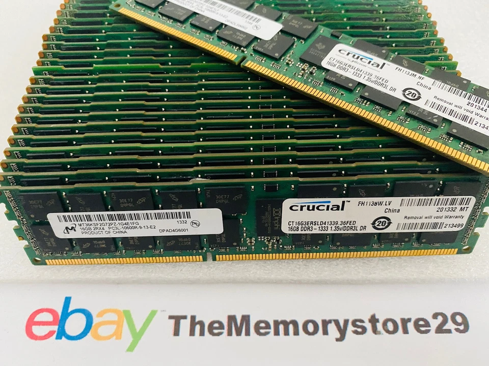 96GB  Kit 6 X 16GB DDR3 PC3L-10600 1333MHz  Server RAM Registered ECC - Image 2 of 2