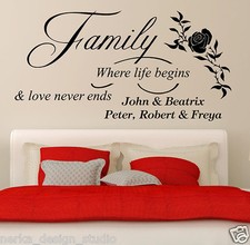 WALL QUOTES Custom Wall Quote Family Stickers