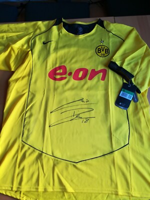 BVB Dortmund Trikot XL, Lars Ricken Autogramm, Nike, NEU, 04-05, Home, Rarität