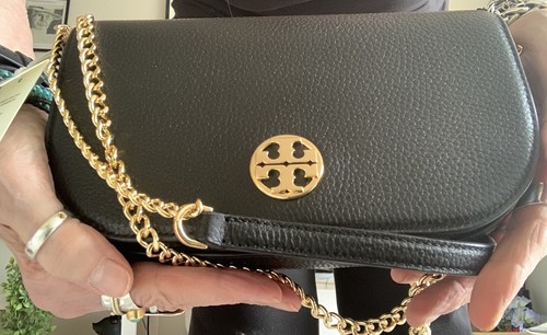 NWT TORY BURCH CHELSEA CONVERTIBLE CROSSBODY BLACK - Picture 7 of 10
