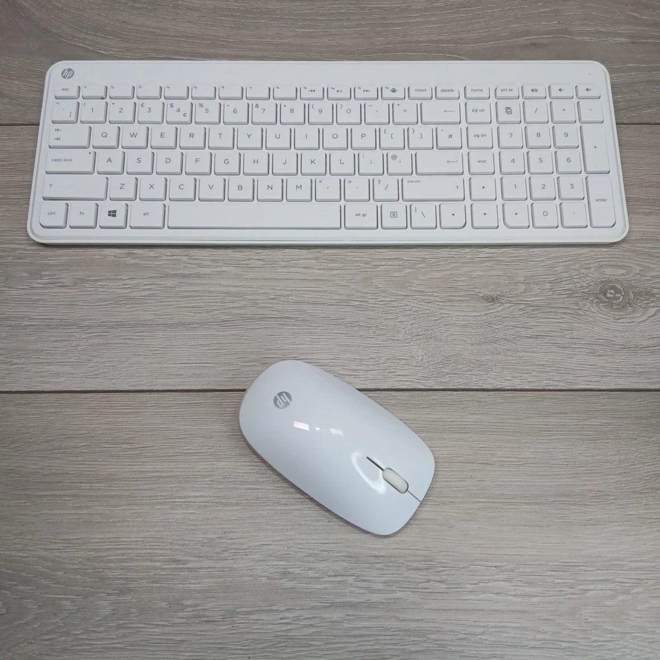 WHITE HP KG-1450 Wireless Keyboard And Mouse * NO DONGLE - Image 2 of 4