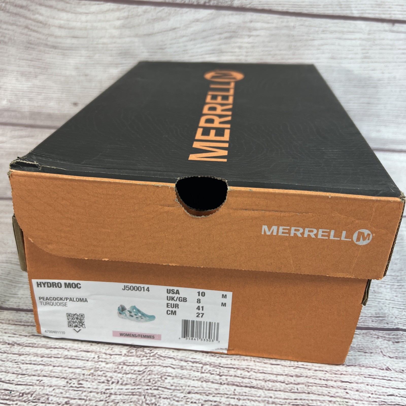 Nuovi sandali Merrell Hydro Moc da uomo taglia 10 turchese scarpe da trekking acqua J50001