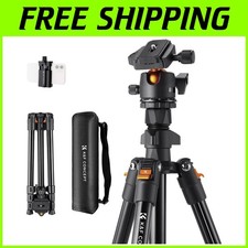 Aluminum 64 inch Camera Tripod with 17.6 lbs Capacity