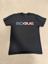 Rogue Fitness American Flag Logo T-Shirt Mens Medium Heather Charcoal USA Made