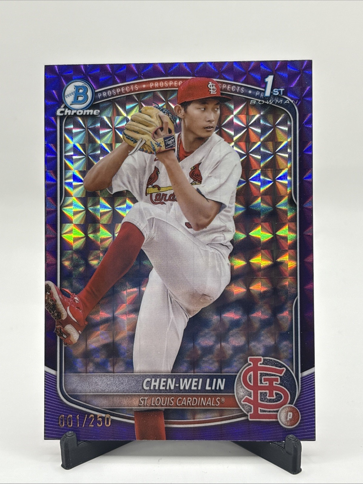 2025 Bowman Chen-Wei Lin Chrome Purple Geometric Refractor 1st #/250