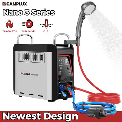 CAMPLUX 1 lb Propane Water Heater Ultra-Light Constant Temp Tent Shower Camping