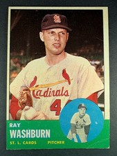 1963 Topps - Ray Washburn #206 - St. Louis Cardinals - VG/EX