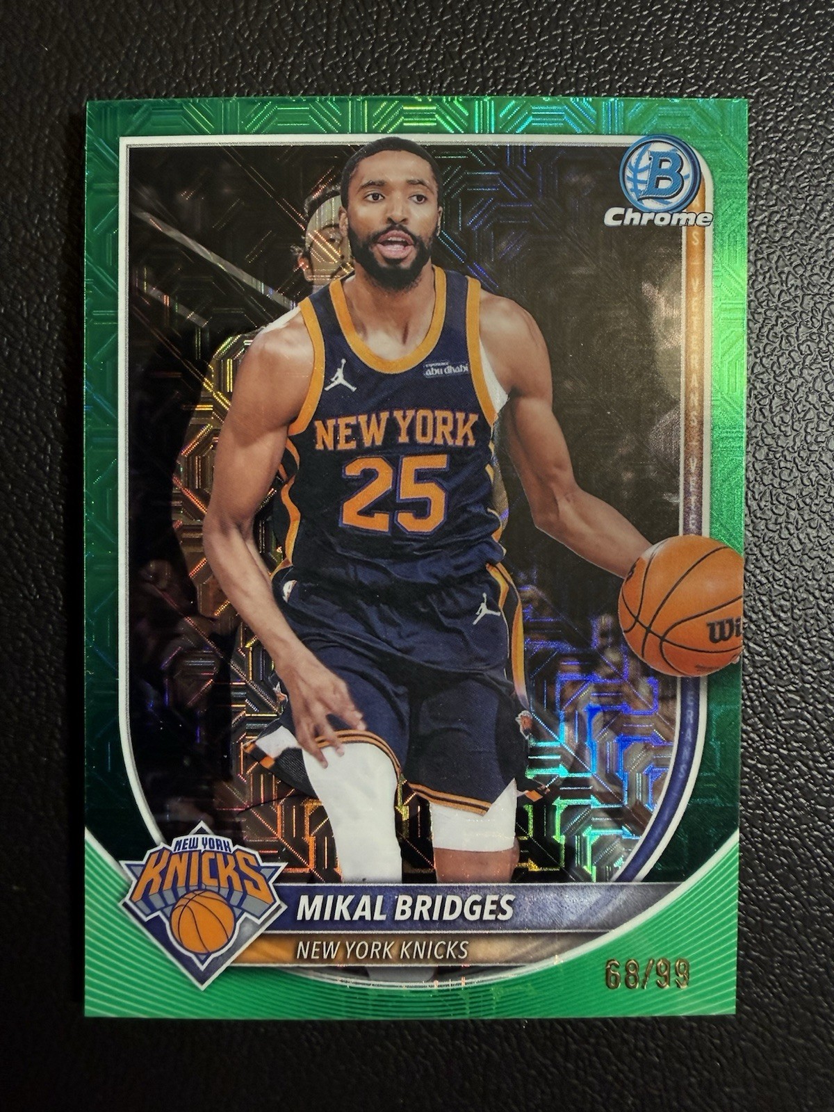 2025-26 Bowman Chrome - Mikal Bridges #BCV-152 - Green Mojo Refractor /99
