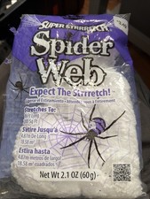 Super Stretch Spider Web Halloween Decor 16 ft Long 200sq ft White B J