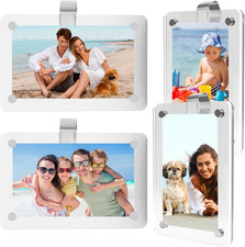 4 Pack Car Sun Visor Photo Holder, Acrylic Magnetic Personalized Photo Holder...