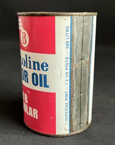 BARTOLINE HULL VINTAGE BB REGULAR PINT TIN 30 GRADE MOTOR OIL SEALED DISPLAY CAN - Picture 3 of 8