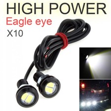 10pcs White 18mm 12v Eagle Eye Led Car Fog Drl Daytime Running Light Tail Bulbs