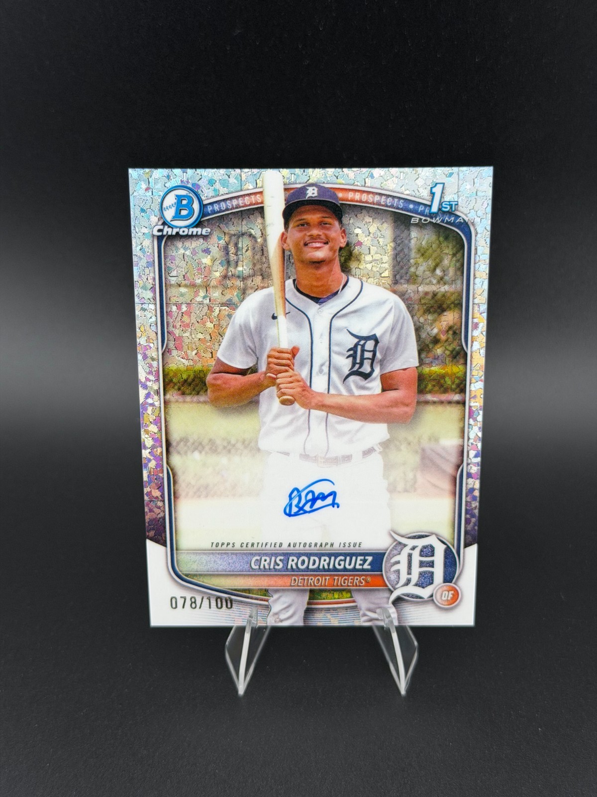 2025 Bowman Chrome Cris Rodriguez 1st Auto Mini Diamond Refractor /100 Tigers