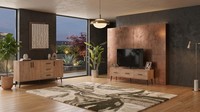Stilvolles Braunes Wohnzimmer-Set Tv-Schrank Konsole Tv-MöBel