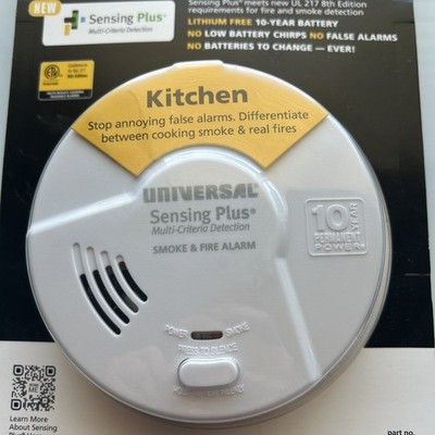 Universal Smoke & Fire Alarm Kitchen 10 Year Battery New Sealed. /1J