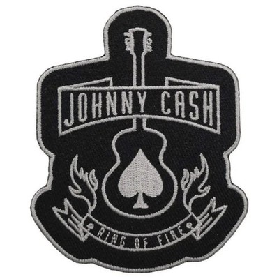 Johnny Cash Patch · Guitar Ring Of Fire · Band Aufnäher · Offizieller Merch