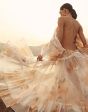 Zimmermann Natura Gathered Dress Gown Camellia Size 3 / AU14 /US 10 RRP $2,250