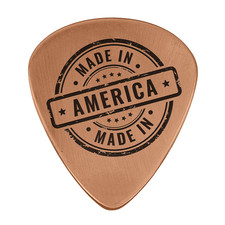 Made In America Embossed Copper Guitar Pick Golf Ball Marker by Sunfish
