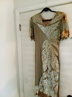 Vintage Sho max Originals Silk Beaded Dress M