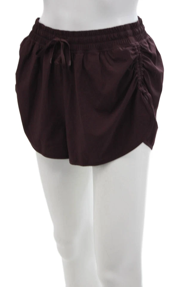 Pantalones Cortos Lululemon Mujer Cincha Lateral Tirar Alto Púrpura Talla Pequeña Foto 2 de 4