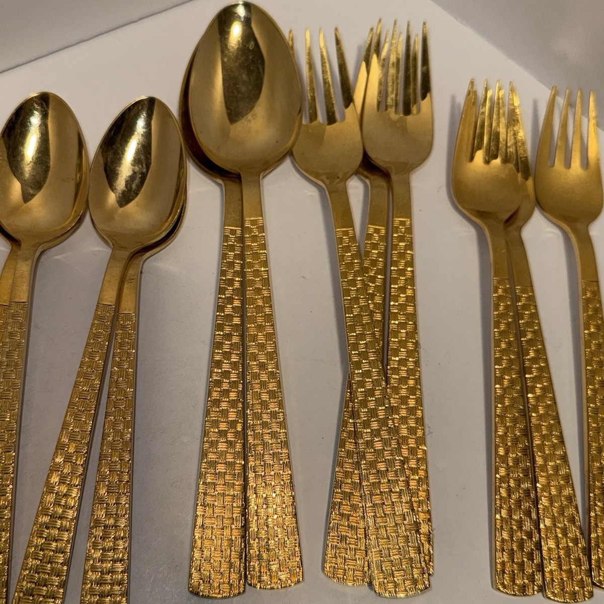 Stanley Roberts Inc. Gold Flatware Stainless Japan Golden Basket