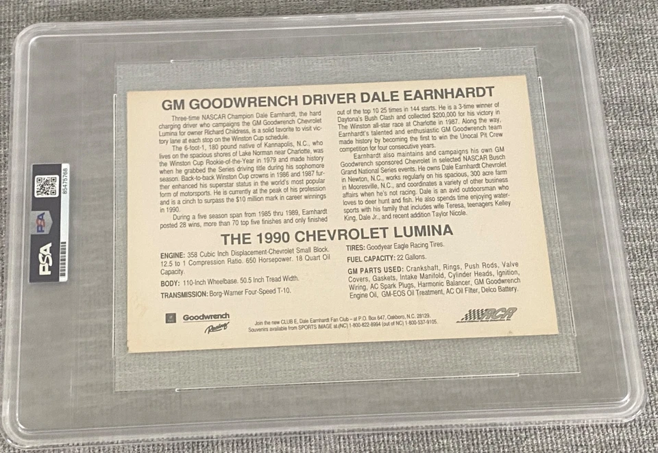 DALE EARNHARDT SR AUTOGRAPHED PRINT at Daytona 500 PSA/DNA CERTIFIED 1990 - Image 4 of 4