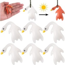6pcs Color-Changing Duck Car Pendant, Funny UV Roast Duck Sunscreen Tester