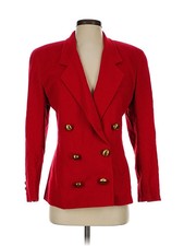 Linda Allard Ellen Tracy Women Red Wool Blazer 2