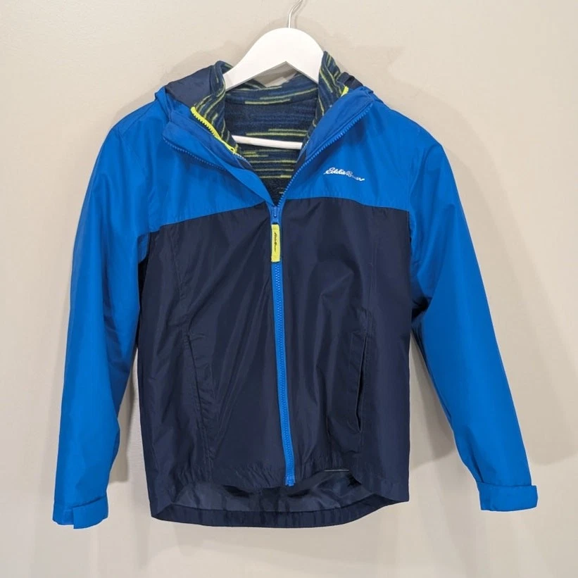 Eddie Bauer Kids 3-In-1 Jacket Blue Green Outdoor Layers - Size M10/12