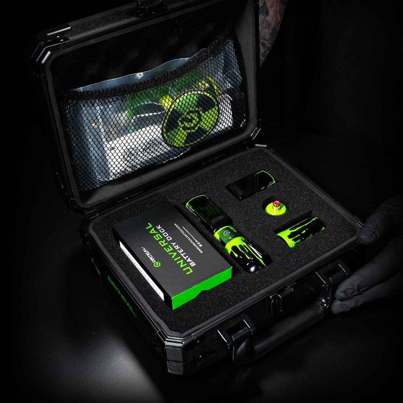 Critical Torque Mutant Edition Wireless Tattoo Pen Kit w/ Case Green/Black