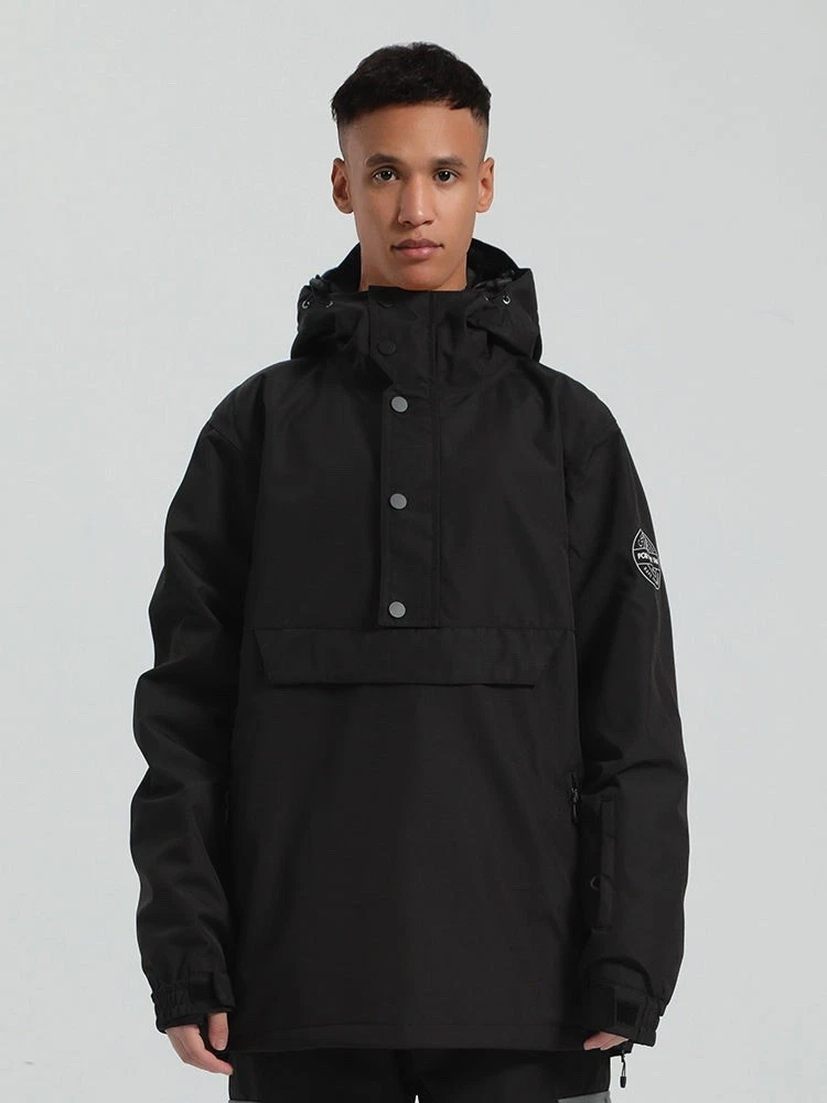 GSOU Ski Jacket Mens L Black Waterproof Outdoor Snowboard Gorpcore Large New NWT