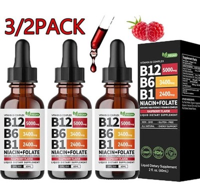 3/1PCS Vitamin B12 and B6 Liquid Drops, B12 Sublingual Vitamin B Complex 
