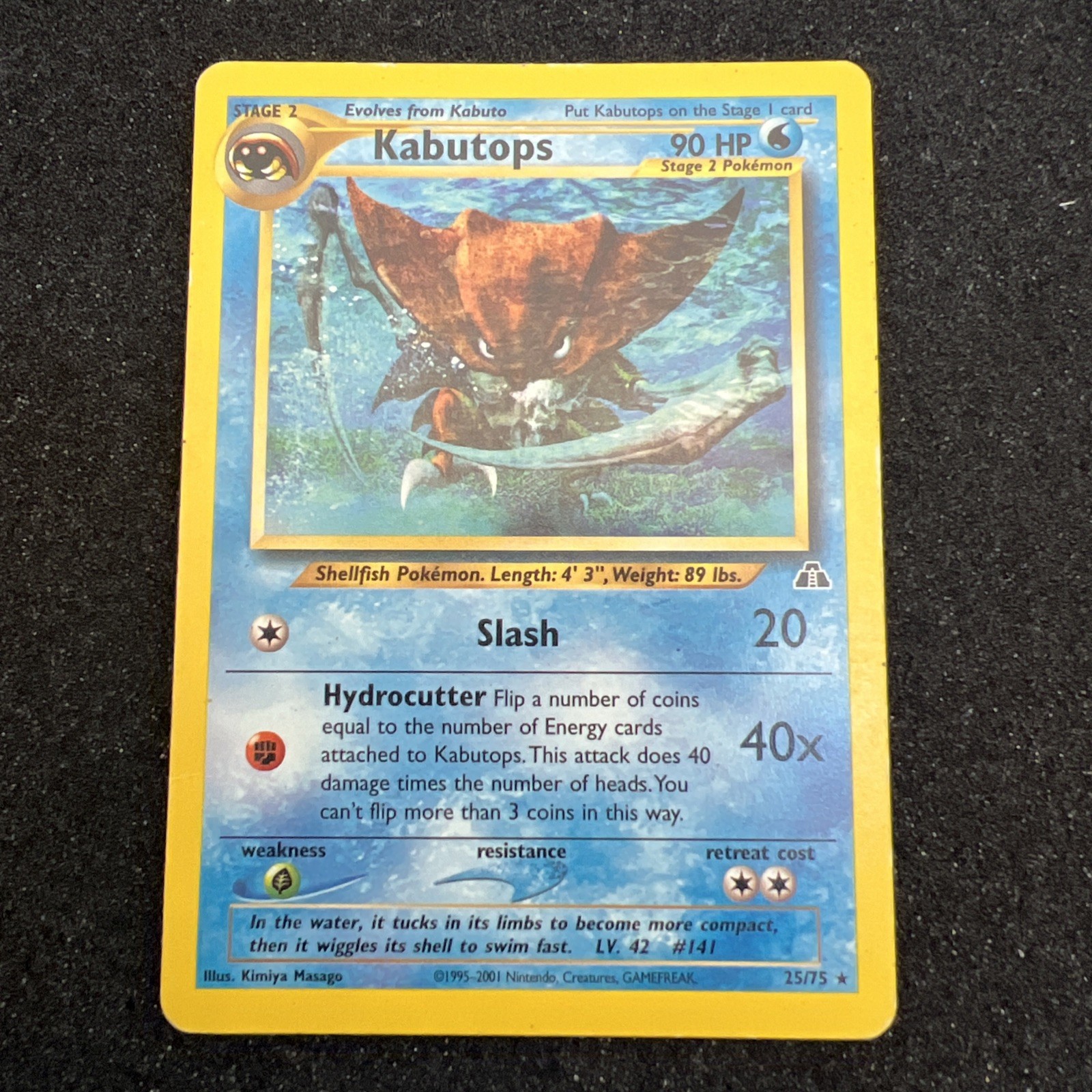 Pokémon TCG Kabutops Card Neo Discovery 25/75 Regular Rare, Vintage 