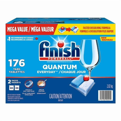 Finish Powerball Quantum 176 Count Dishwasher Tablets, Mega Pack, 2.02 kg Total