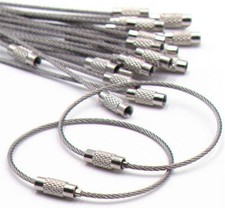 20Pcs Stainless Steel Wire Keychains Aircraft Cable Cable Key Ring for Hanging I