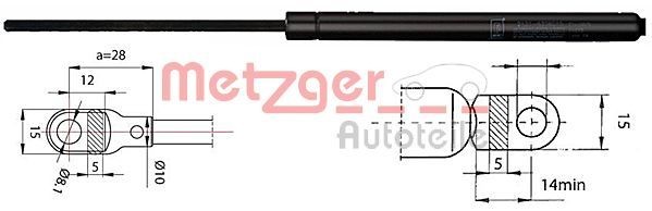 Original METZGER Gas Spring Trunk/Load Space 2110284 for BMW