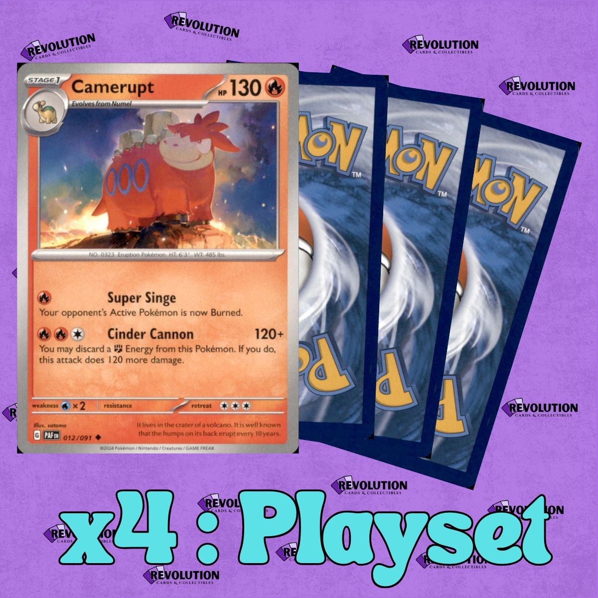 4x Playset Pokemon TCG NM Camerupt 12/91