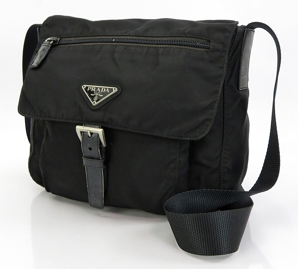 Authentic PRADA Black Nylon (Small) Shoulder Crossbody Bag Purse #63566