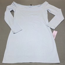 Wild Fable Womens Medium Light Blue Off The Shoulder Long Sleeve Mini Dress NWT 