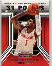 2020 Panini Contenders Draft Picks Obi Toppin Playing the Numbers Game #5 Dayton