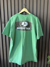 Mossy Oak Shirt Men's 2XL Green 100% Cotton Outdoor Camo Logo Graphic Tee