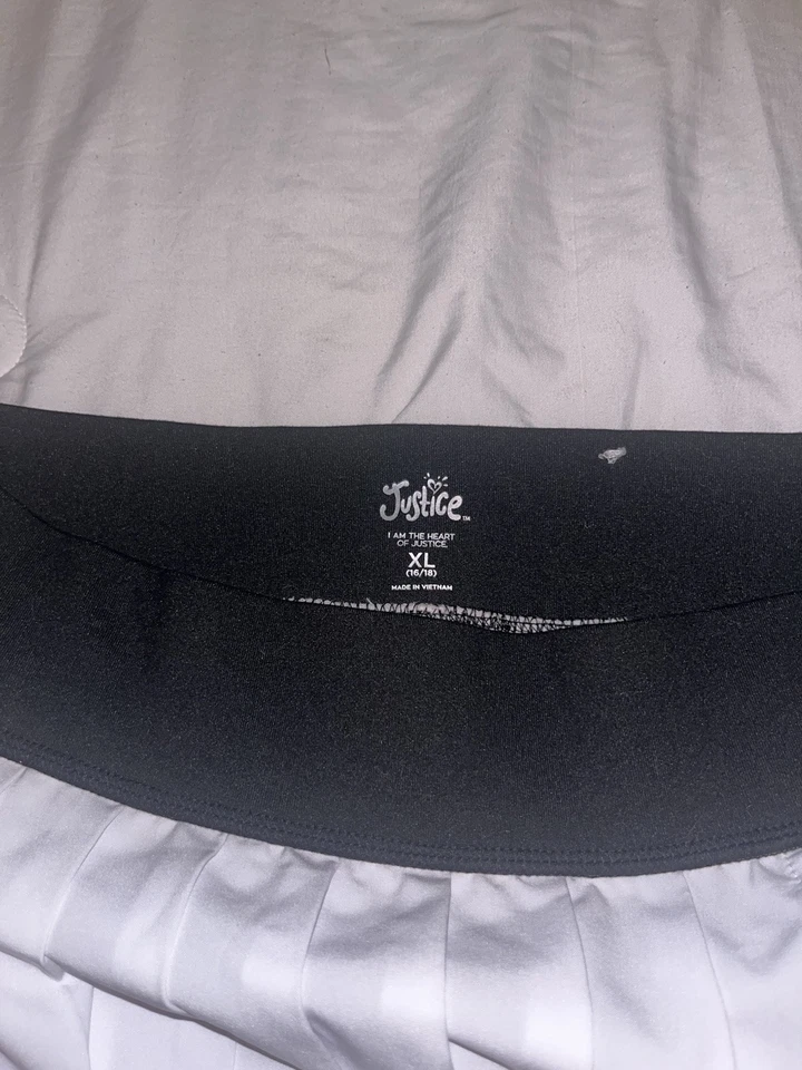 Pantalón corto Justice Sport para niñas blanco talla XL Foto 2 de 4